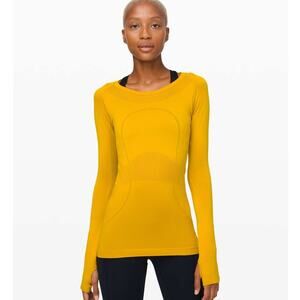 Lululemon Swiftly Tech Long Sleeve Shirt Size 6 Original Fit* Honeycomb Yellow
